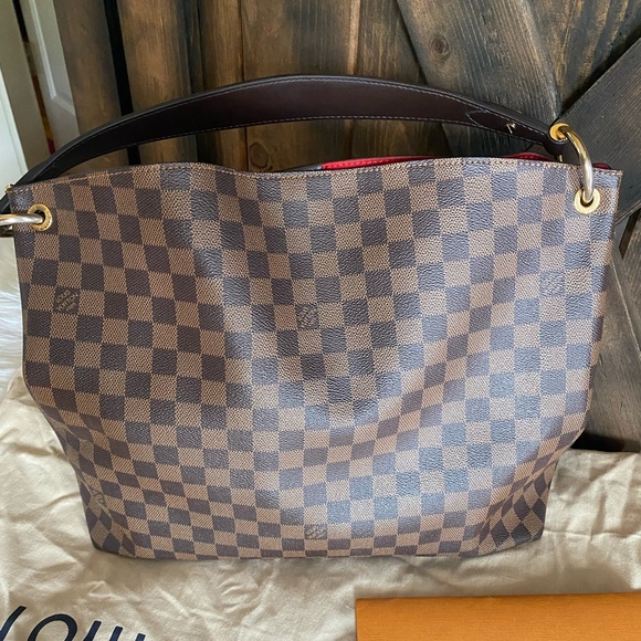 TRADED💕Louis Vuitton Graceful MM Damier hobo bag purse - Picture 13 of 15